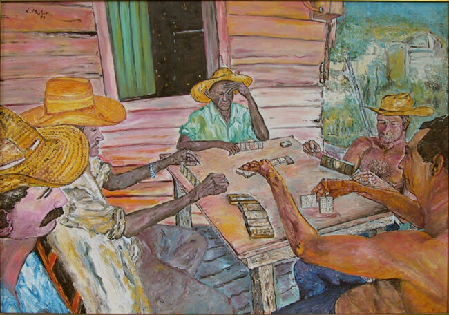Giocatori di domino – 1999 – olio su tela – 70x100cm