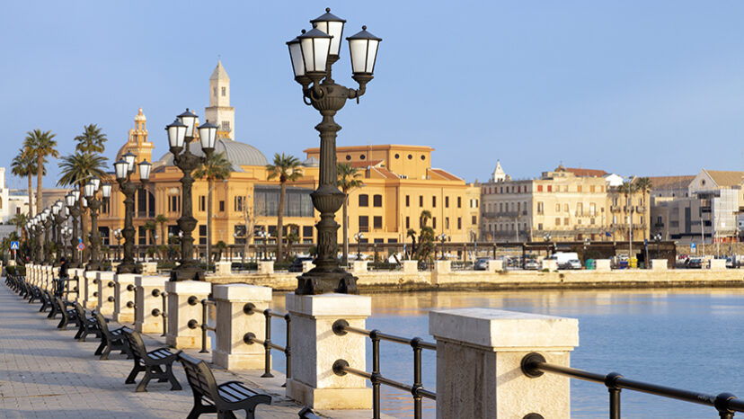 Bari – The promenade with theater in the morning light.